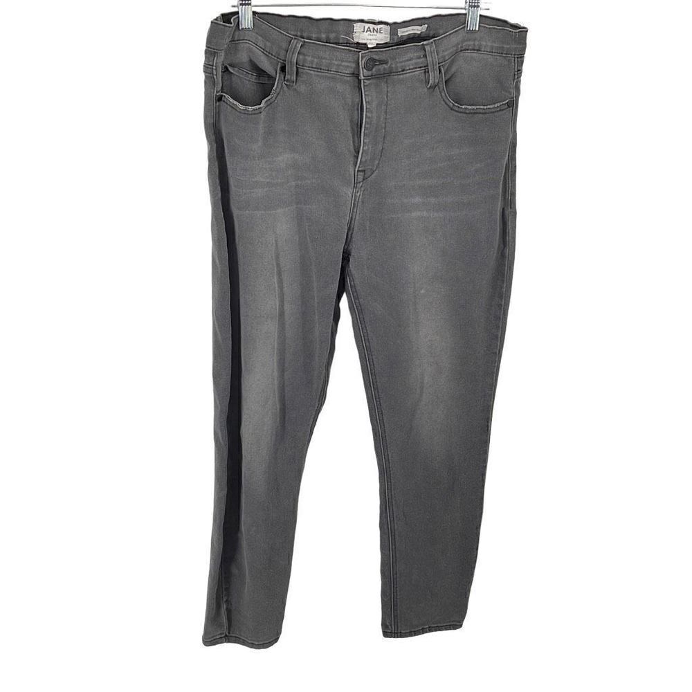 JANE Jeans high waist Casual Mid Rise Skinny Jeans Denim Pants Black 14 Large
